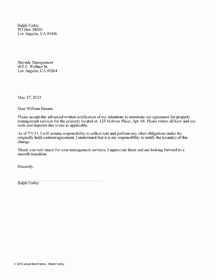 contract termination letter