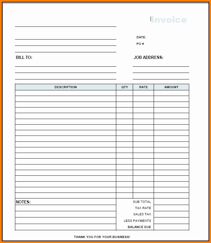 Contractor Invoice Template Free