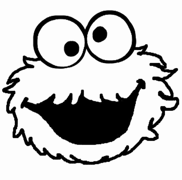 Cookie Monster Silly Face Coloring Pages