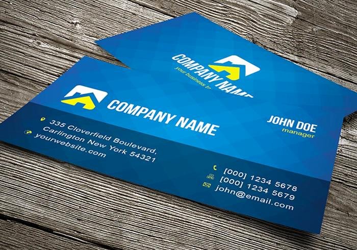 Cool Blue Business Card Template Vector