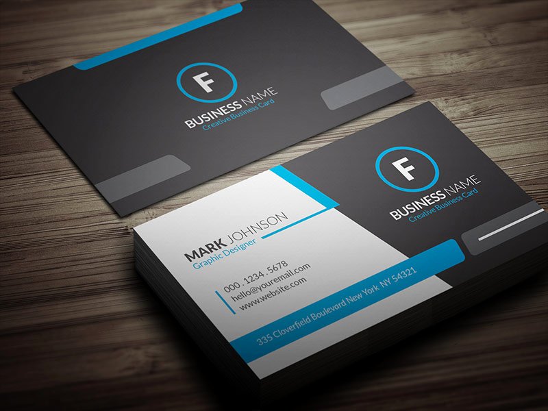 Cool Blue Corporate Business Card Template Free Download