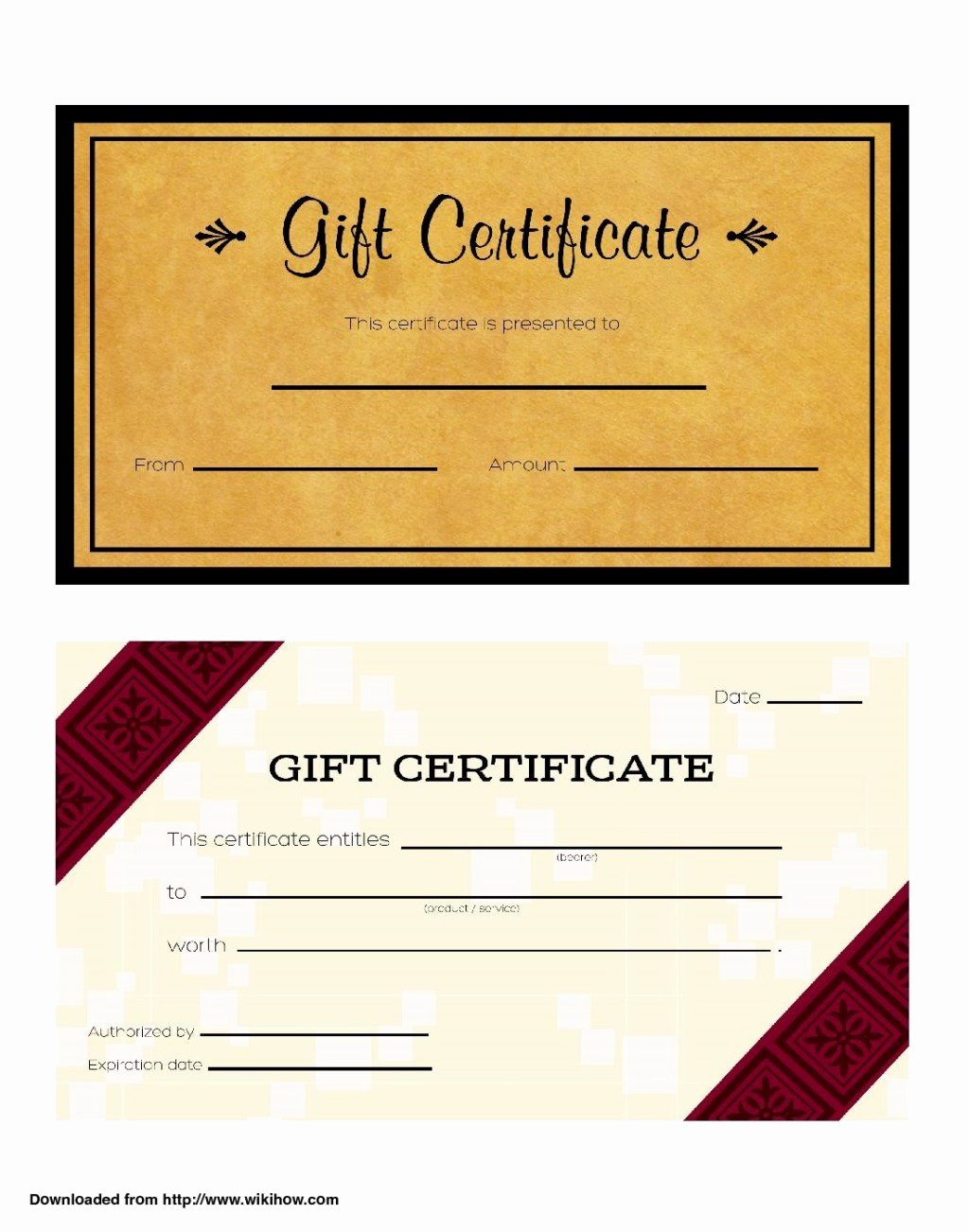 Cool Design Of Business Gift Certificate Template Brown