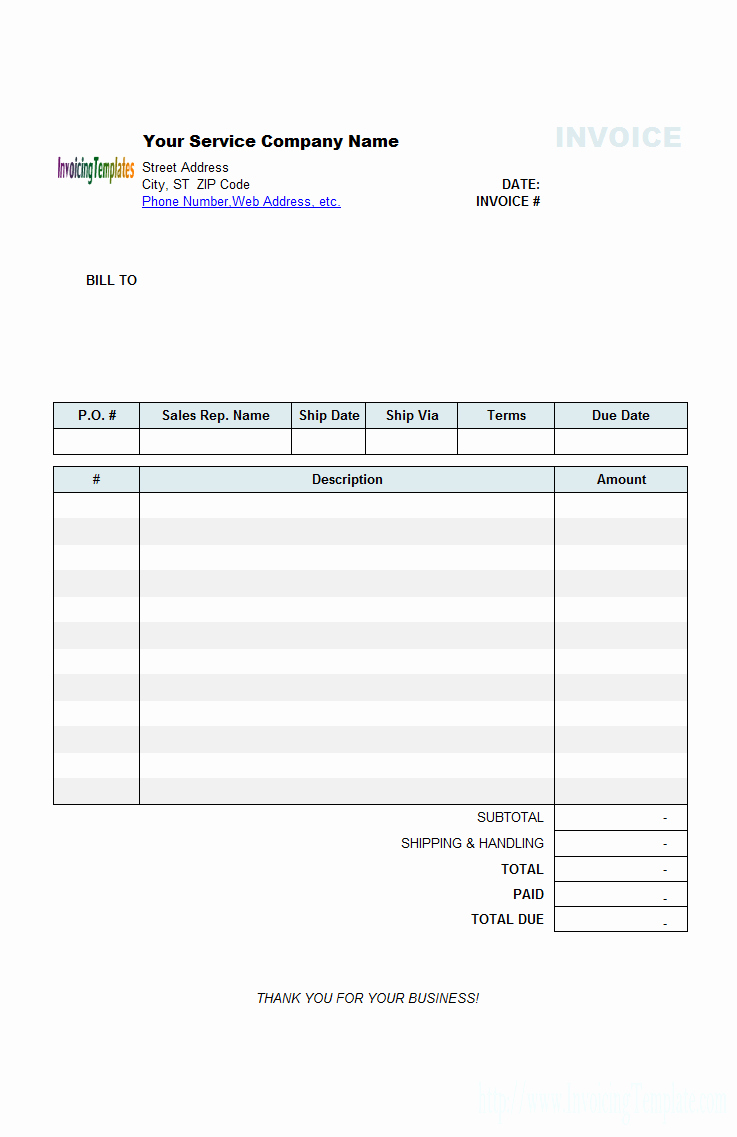 Copy and Paste Invoice Template
