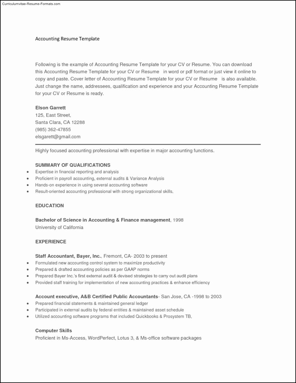 Copy and Paste Resume Templates Free Samples Examples