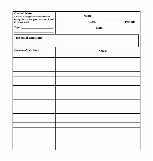 Cornell Note Template 17 Download Free Documents In Pdf