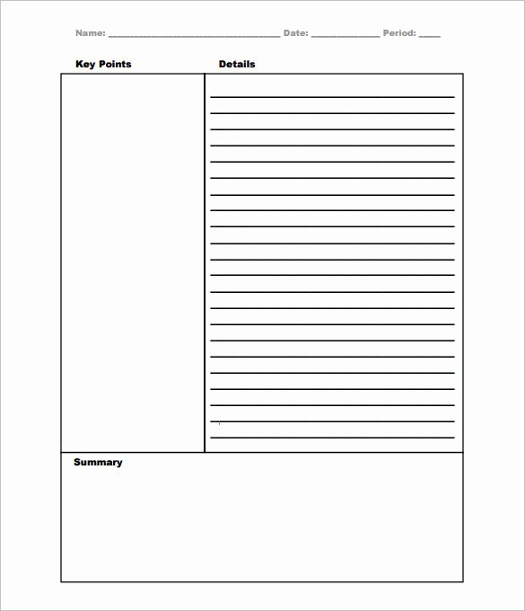 Cornell Notes Template 51 Free Word Pdf format