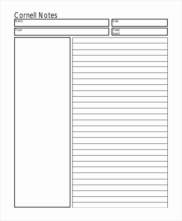 Cornell Notes Template 9 Free Word Pdf Documents