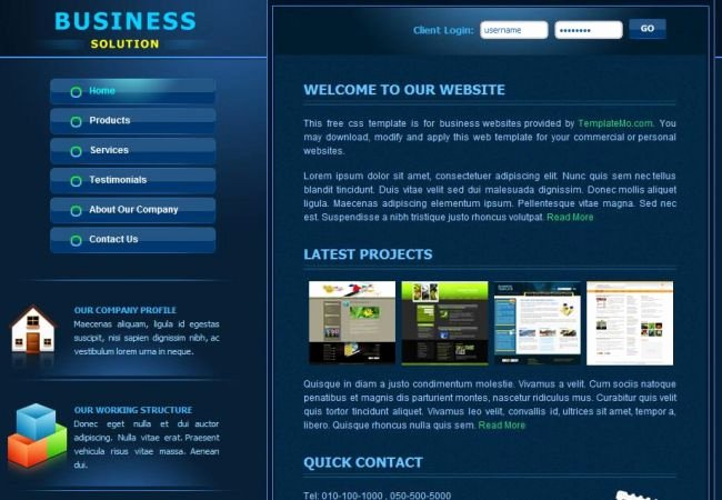 Corporate Business Css Website Template Free Download