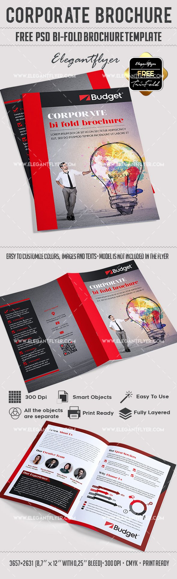 Corporate – Free Psd Bi Fold Psd Brochure Template – by
