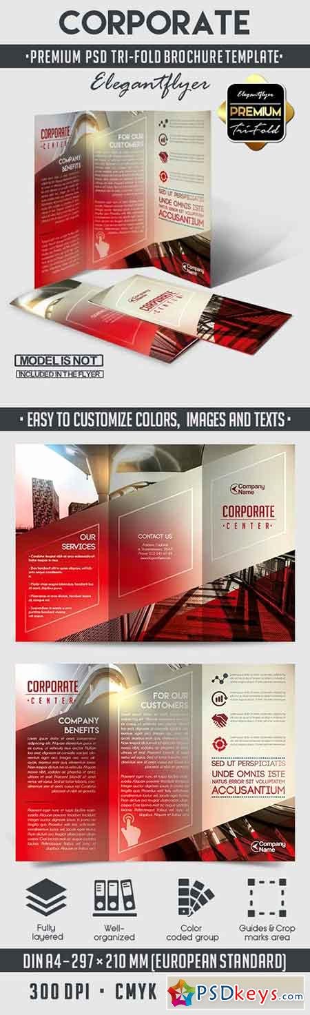 corporate tri fold psd brochure template