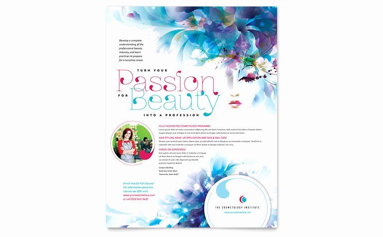Cosmetology Flyer Template Word &amp; Publisher