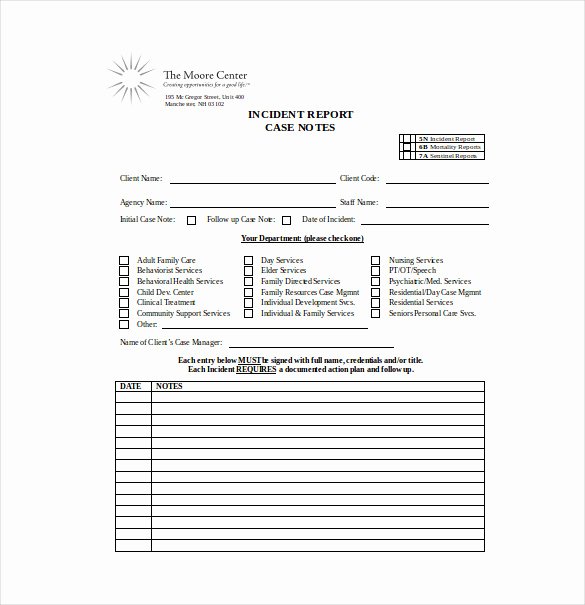 Counseling Case Notes Template Templates Resume