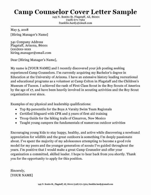 Counselor Cover Letter Sample Oursearchworld