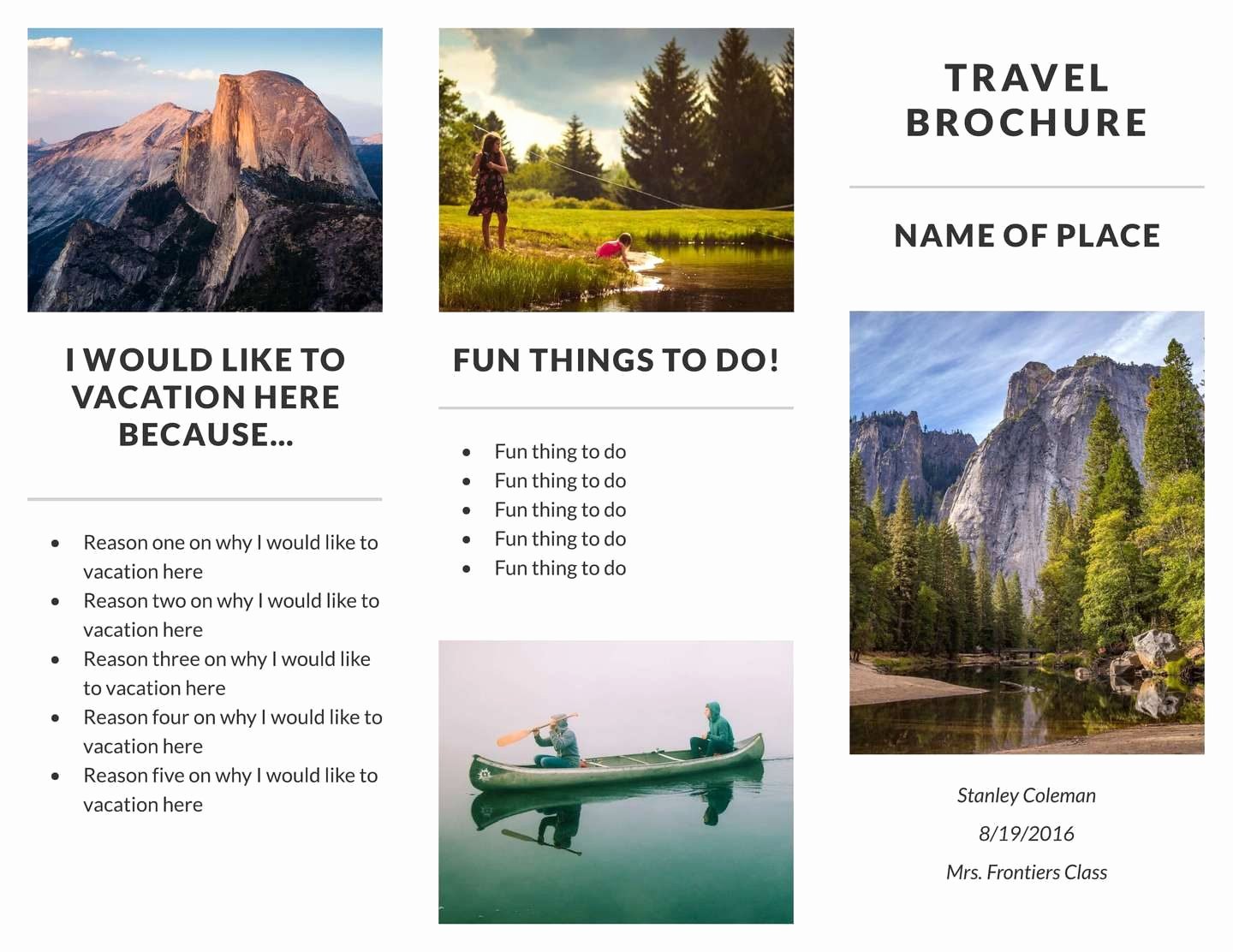 Travel Brochure Template Free Letter Example Template