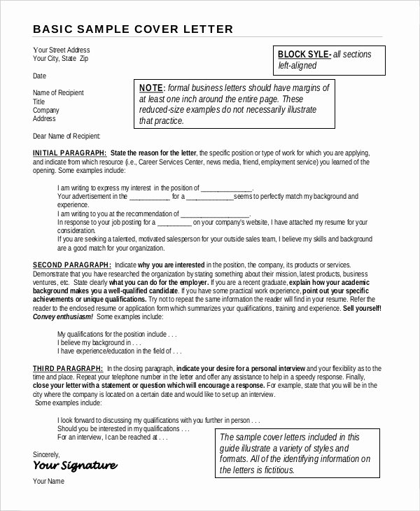 Cover Letter 13 Free Sample Example format