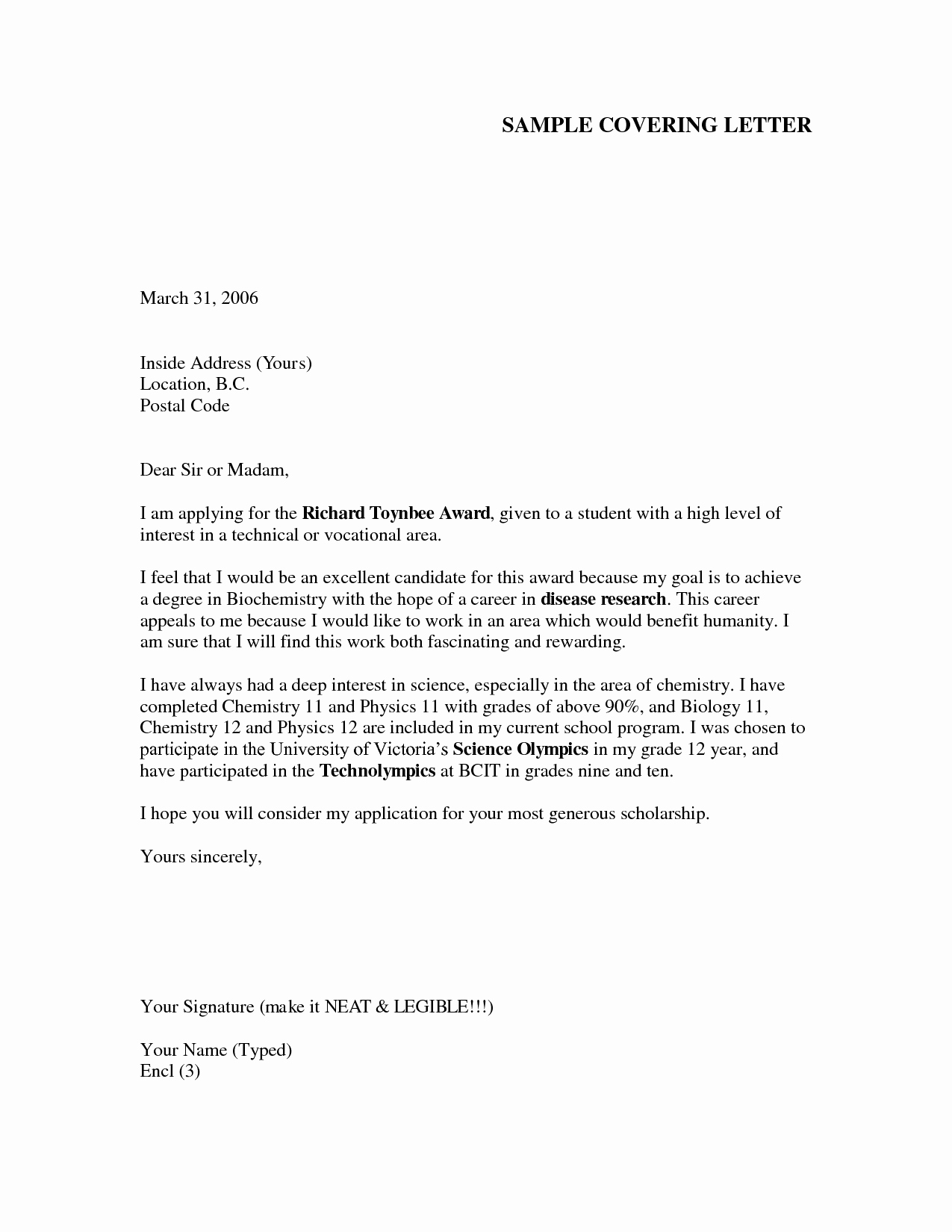 Cover Letter Example for Job Application Cover Letter