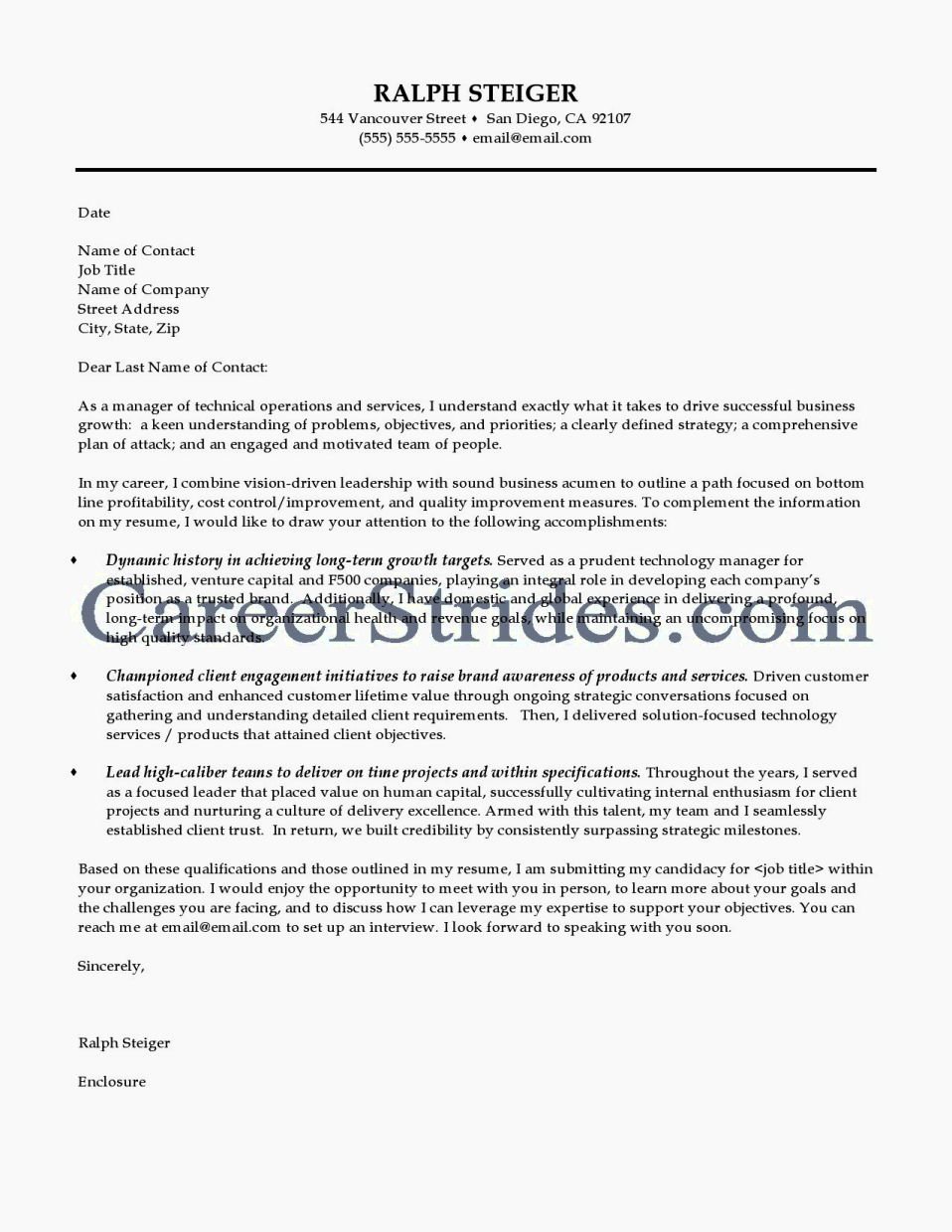 Technical Writer Cover Letter | Latter Example Template