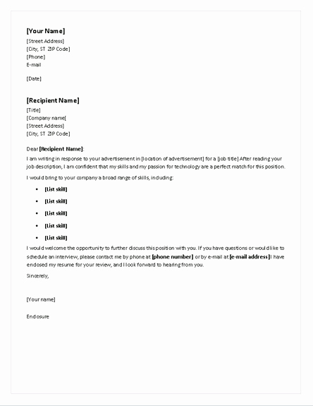 Cover Letter for Chronological Resume Cover Letters Templates