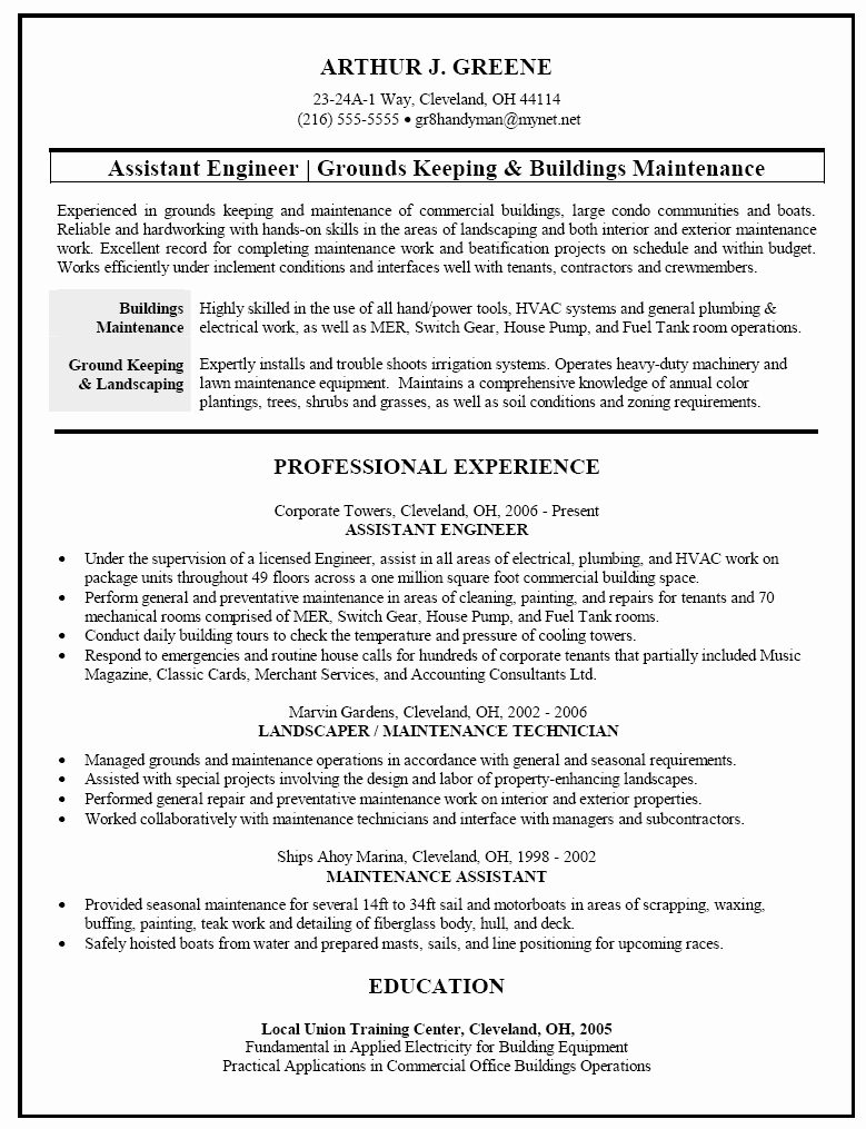 Cover Letter for General Maintenance Worker