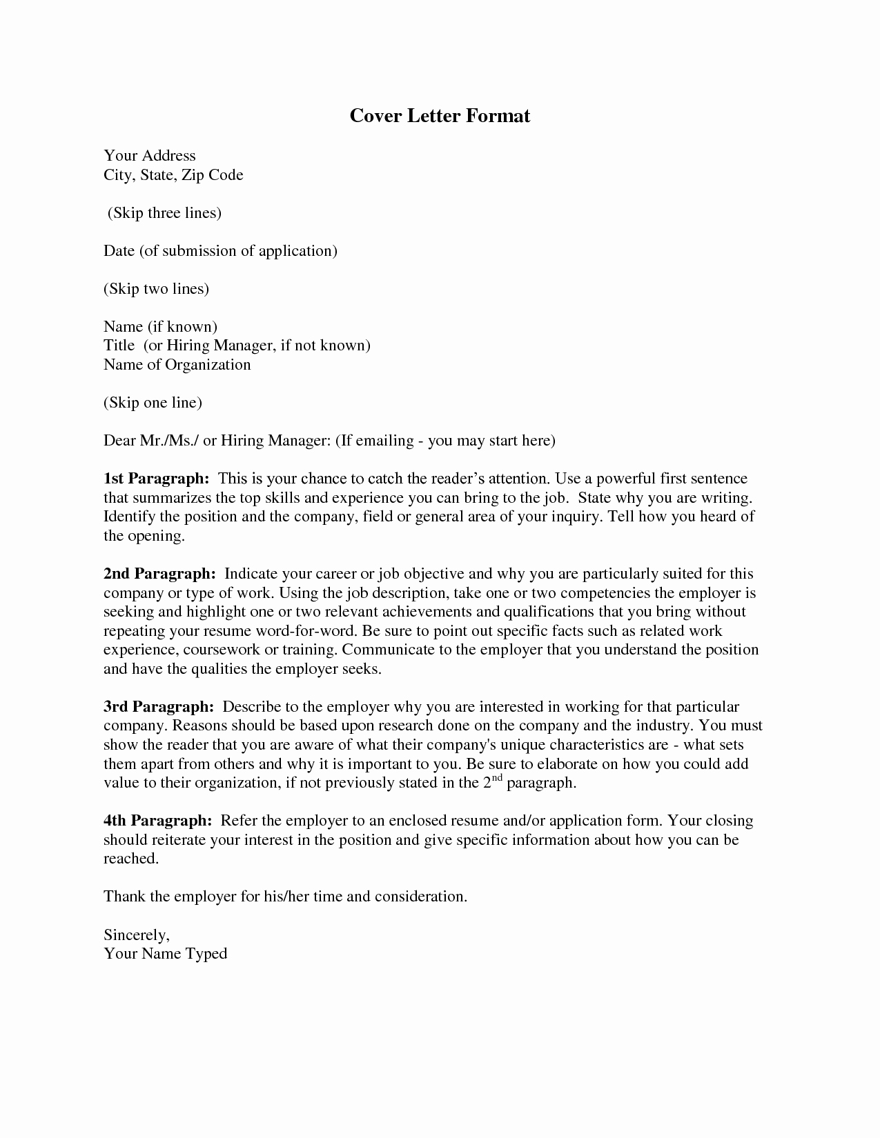 Cover Letter format for Personalizing Your Cover Letter