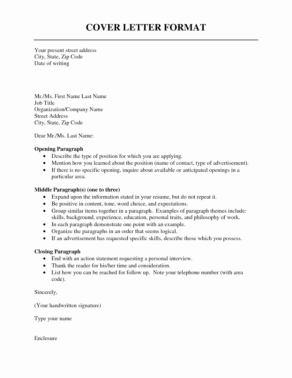 Cover Letter format Resume Cv
