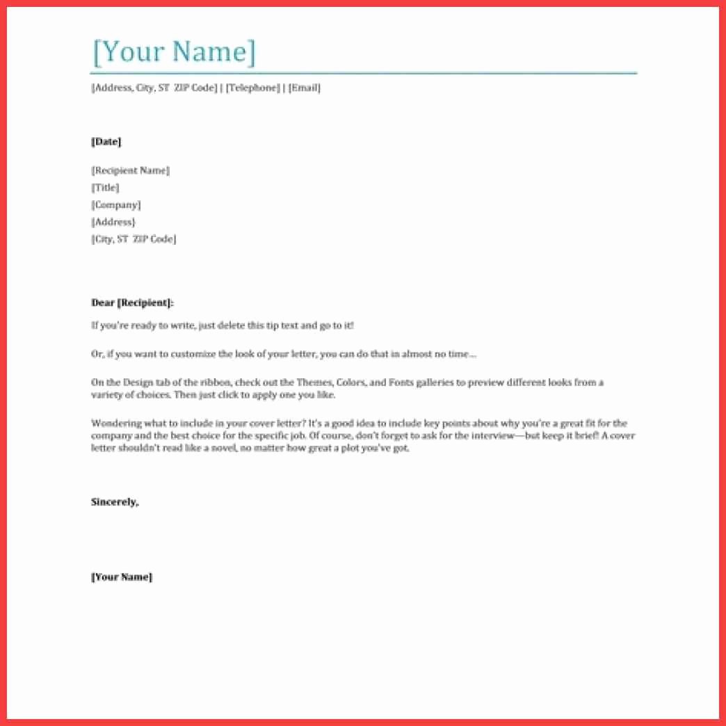 cover letter microsoft word