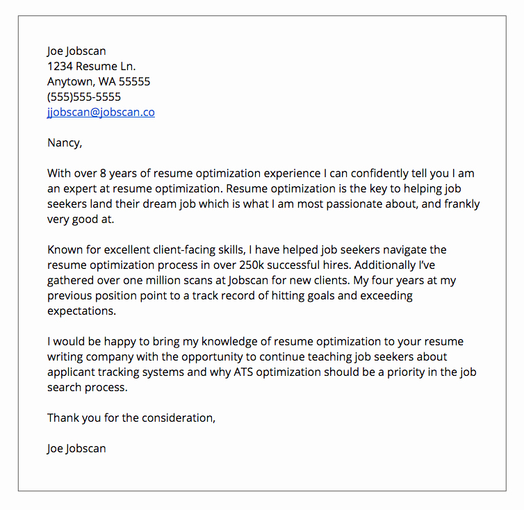 Cover Letter Templates Jobscan