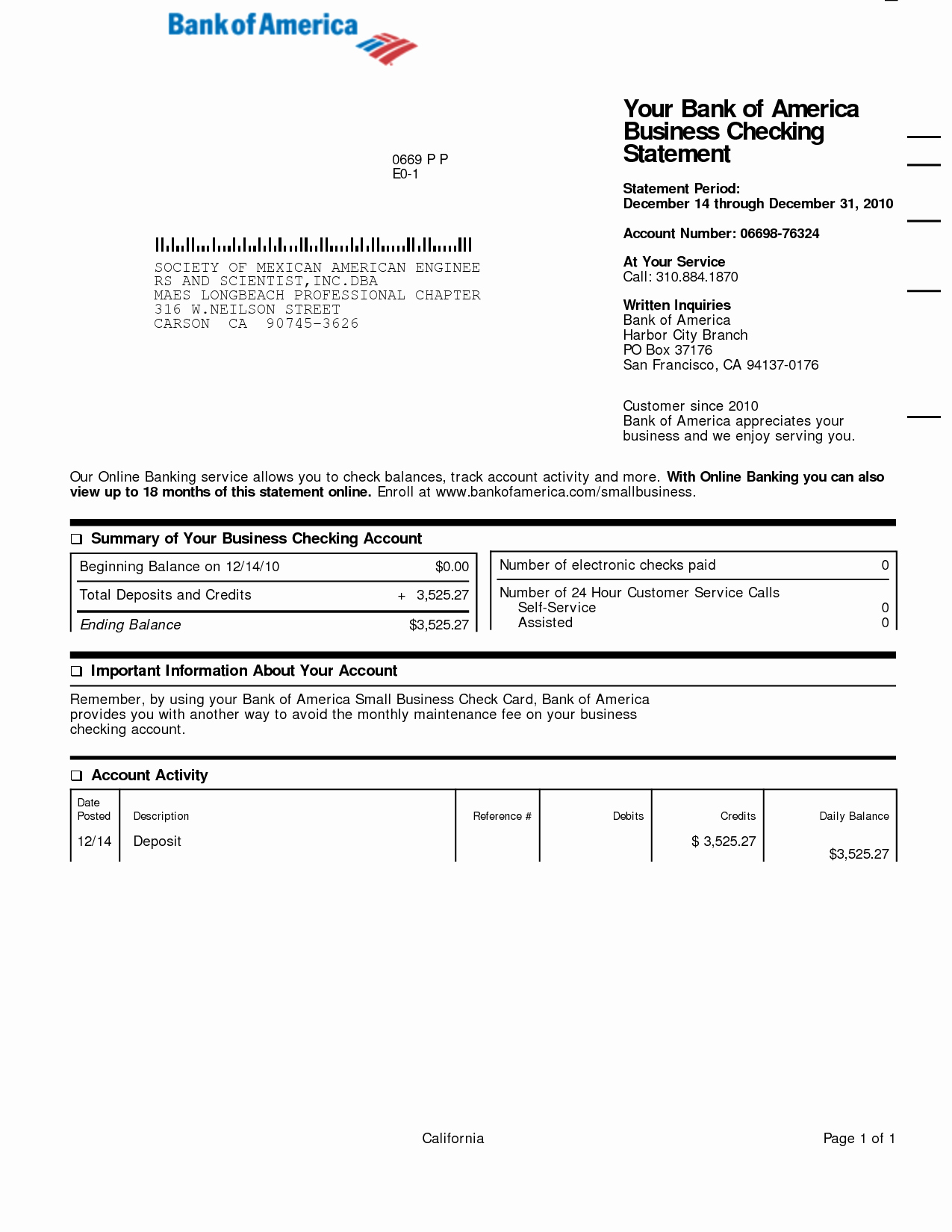 Create Editable Bank Statement Template for Chase