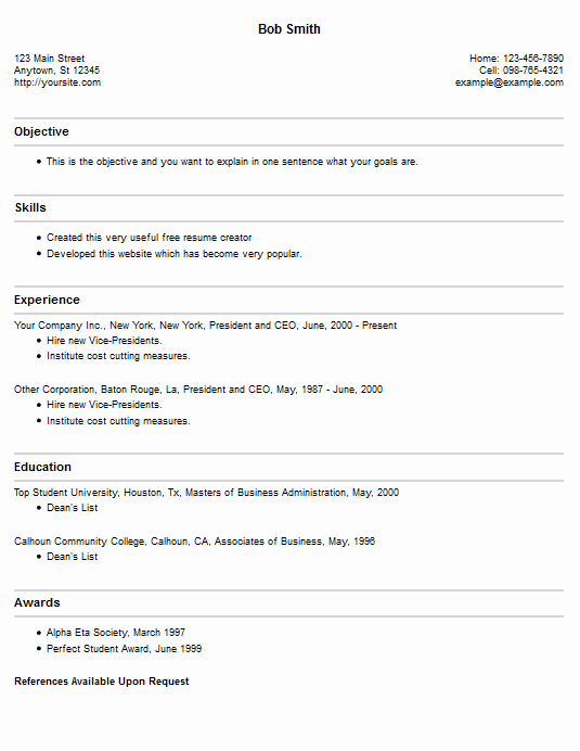 create free resume online