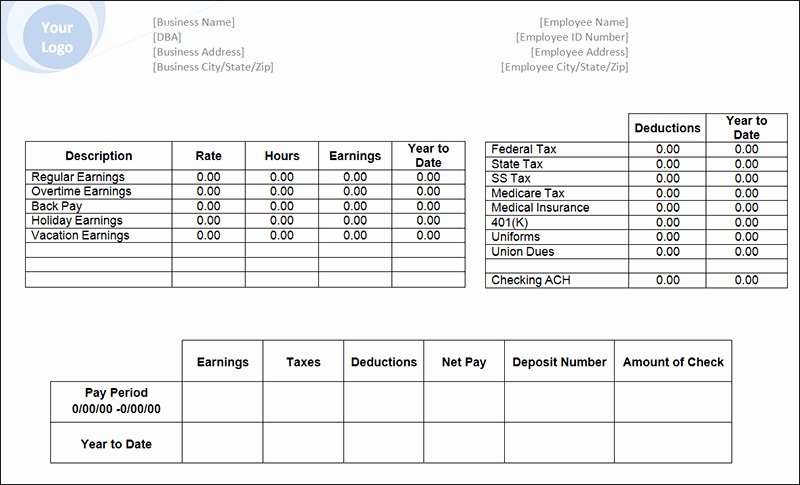 Create Print Out Pay Stubs Freeml