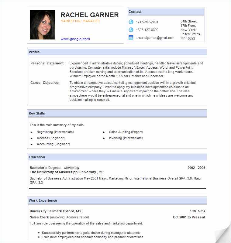 create online resume free