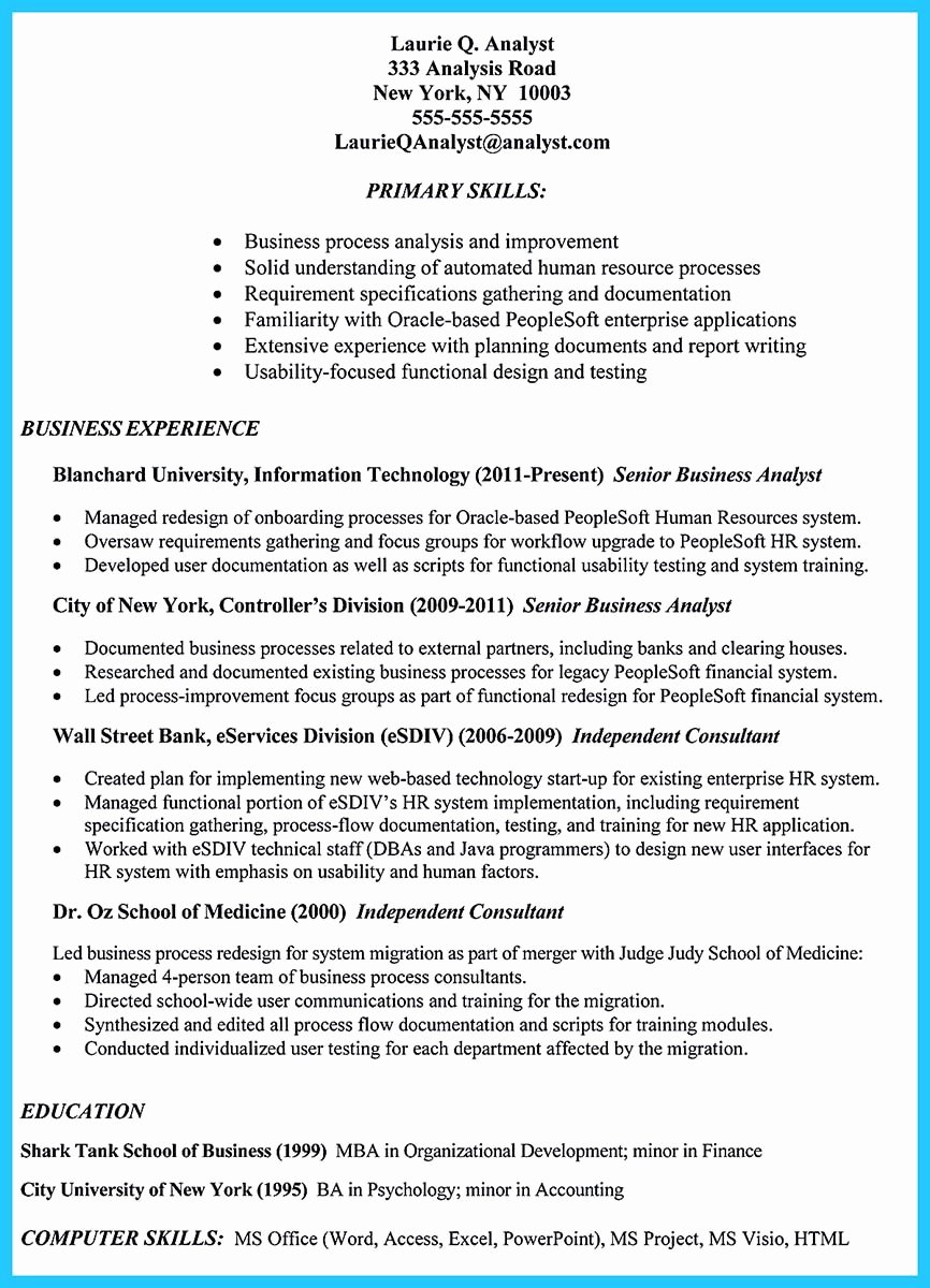 create your astonishing business analyst resume and gain the position