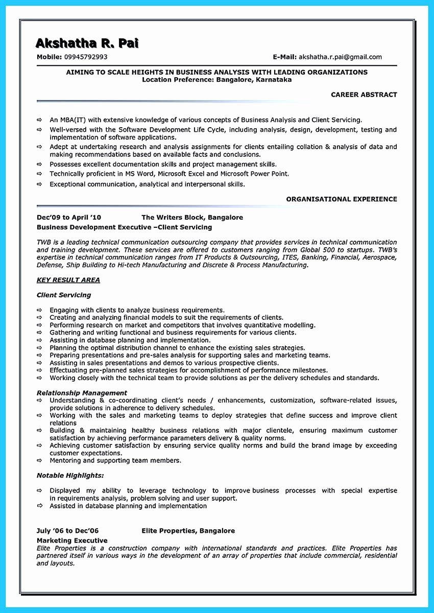 Create Your astonishing Business Analyst Resume and Gain