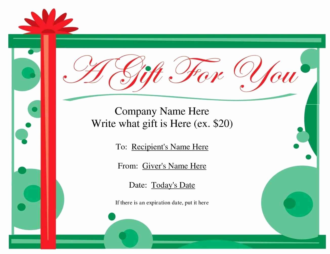 Create Your Own Gift Certificate Template Update234