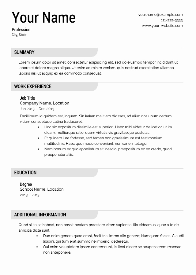 Creating A Resume for Free