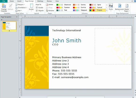 Creating Business Cards In Microsoft Publisher