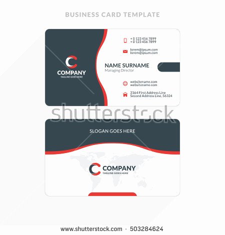 Creative Clean Doublesided Business Card Template Stock