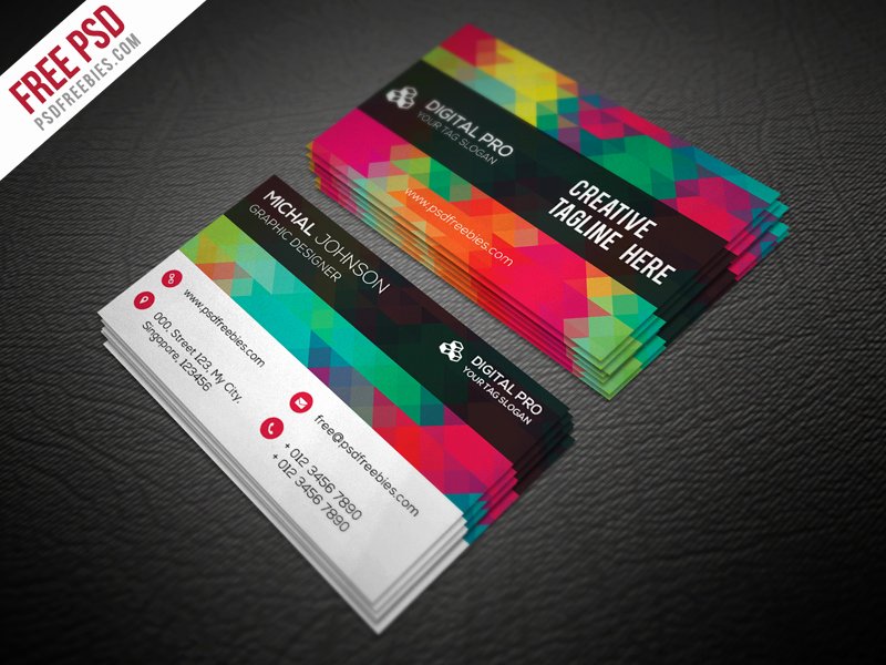 Creative Multicolor Business Card Template Free Psd
