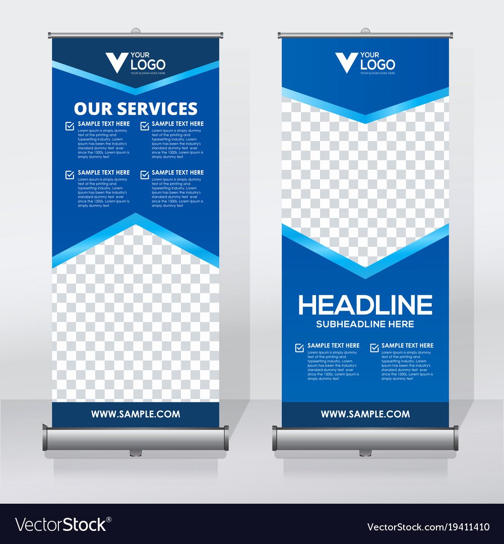 Creative Roll Up Banner Design Template Royalty Free Vector