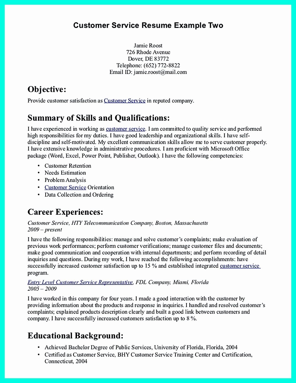 Csr Resume or Customer Service Representative Resume