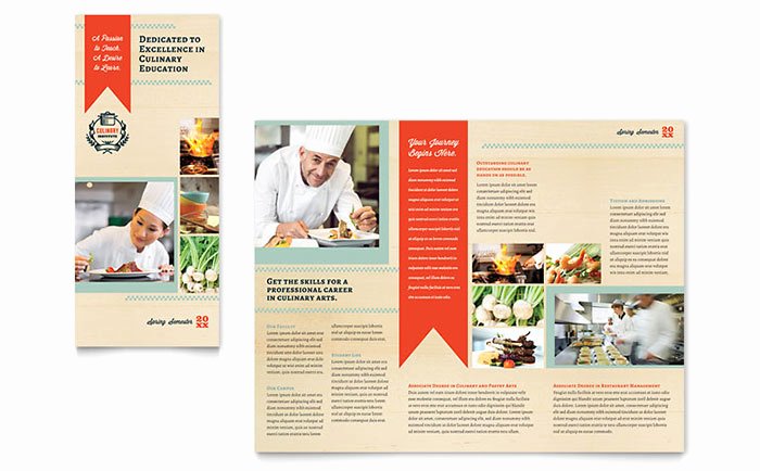 Culinary School Tri Fold Brochure Template Word &amp; Publisher