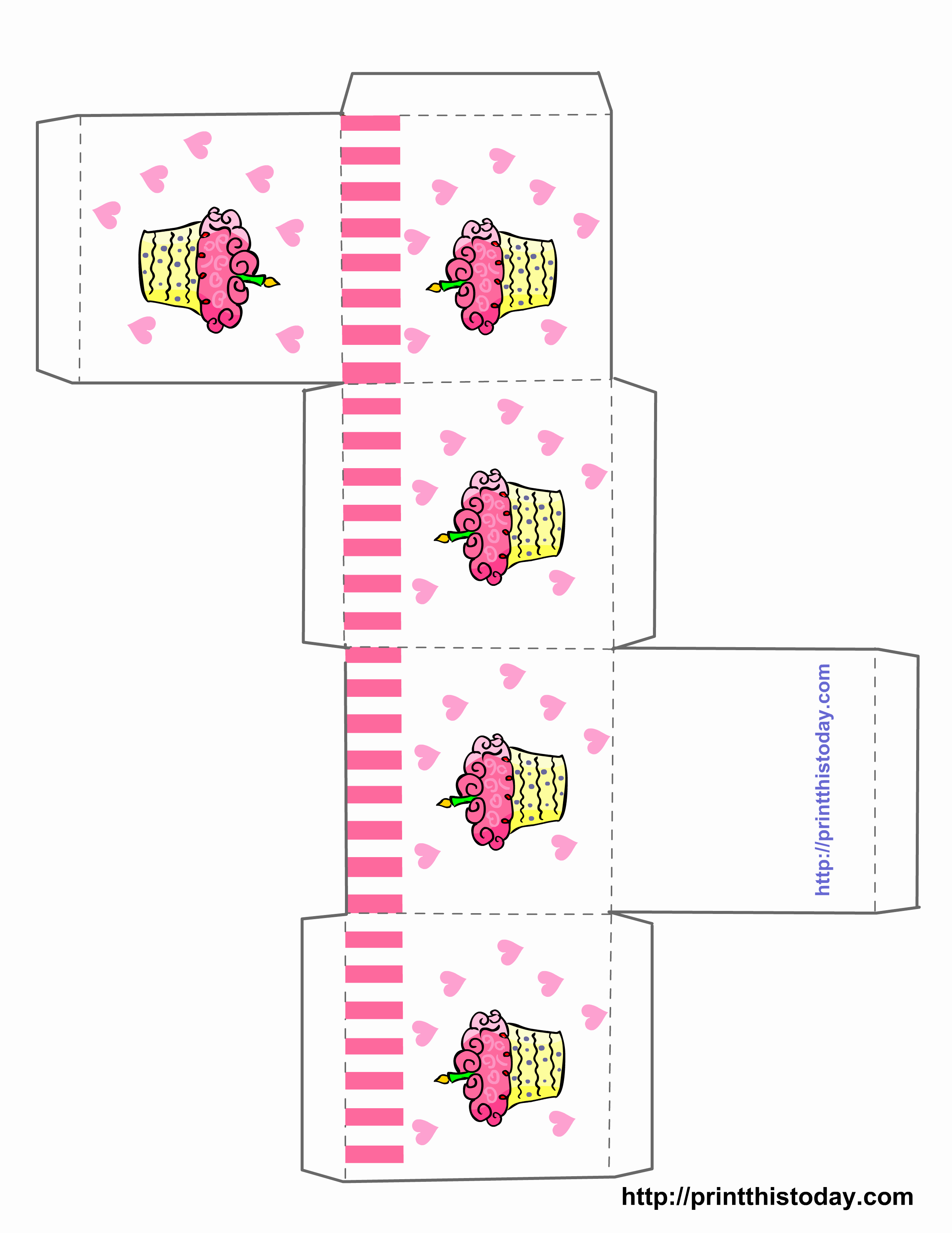 Cupcake Boxes Template Printable