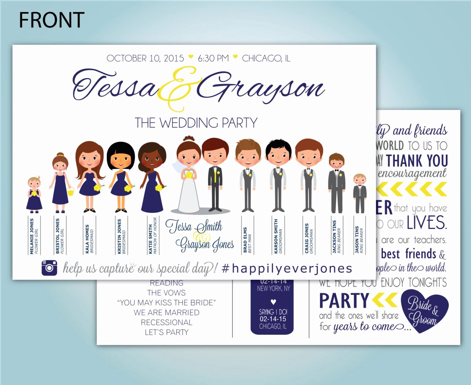 custom people wedding program