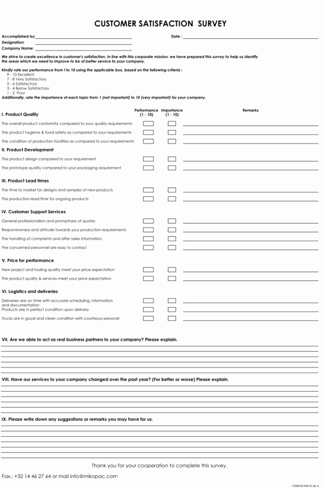 Customer Satisfaction Survey Template and Samples