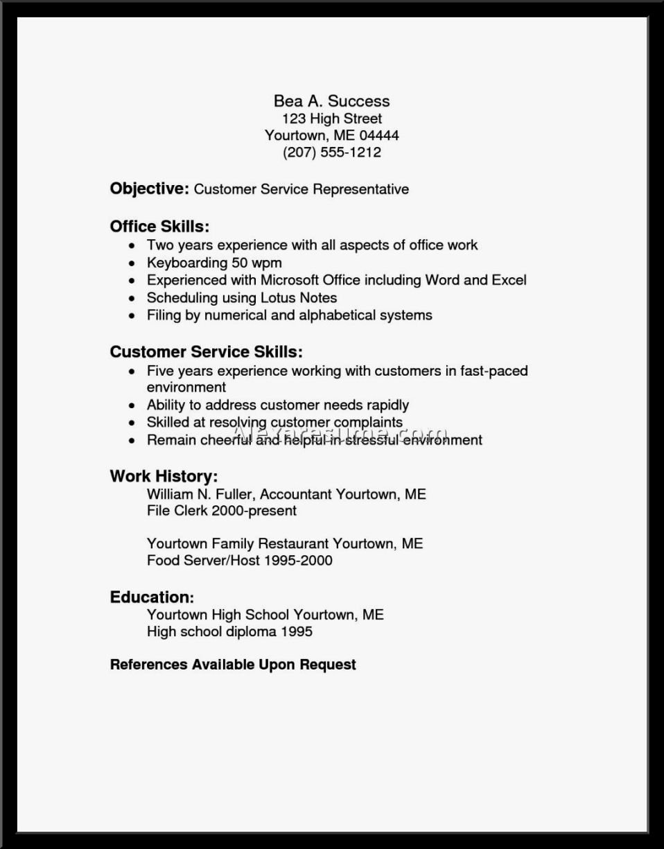 Customer Service Functional Resume