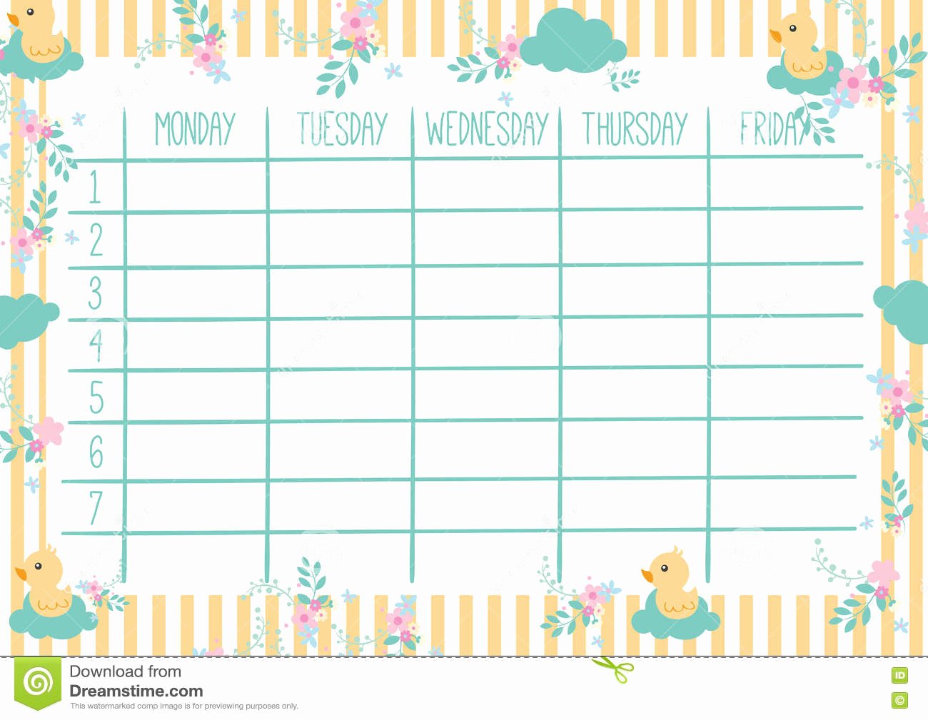 Cute Weekly Planner Stock Vector Illustration Of Plan
