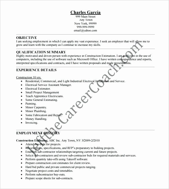 Cv Example for Construction Worker Uk Resume Template