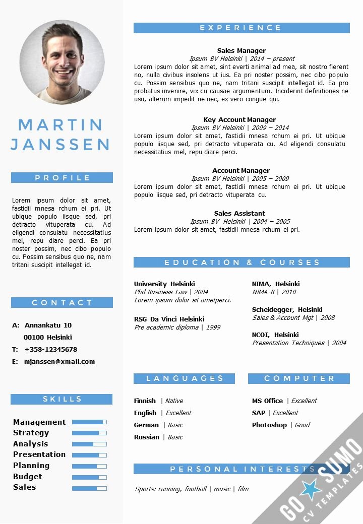Cv Resume Template In Word Fully Editable Files Incl 2nd