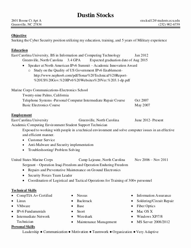 Cyber Security Resume Guard Sample Puter Objective