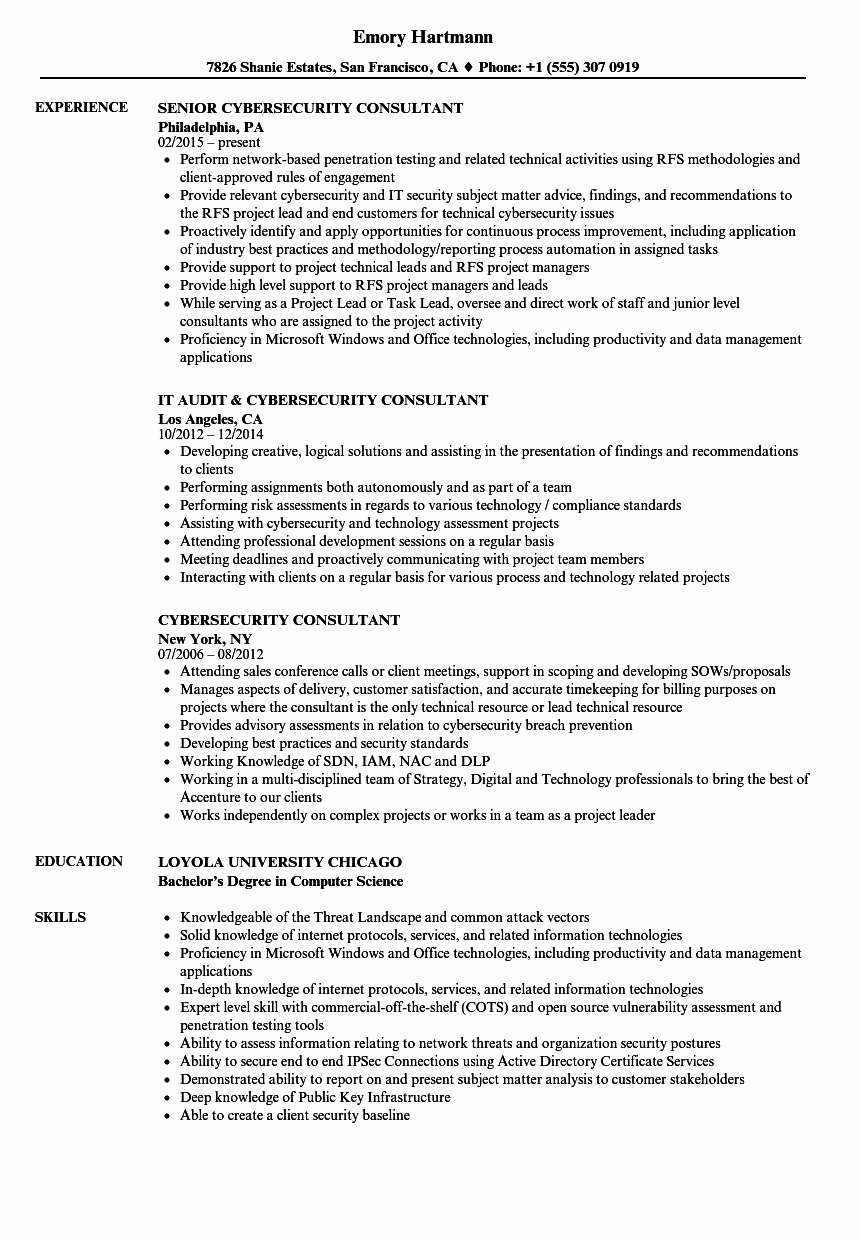 cyber security resume